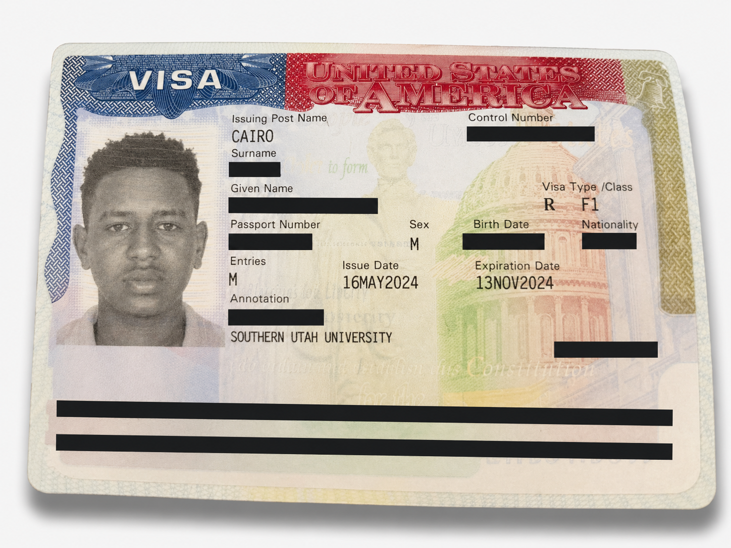 Issued student visa
